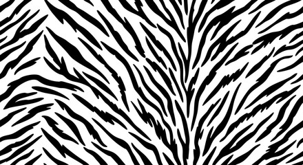 A striking close-up of bold black and white zebra stripes fills the frame. © Mansura