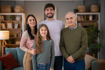 Obraz premium Multi-generational happy family smiling at home