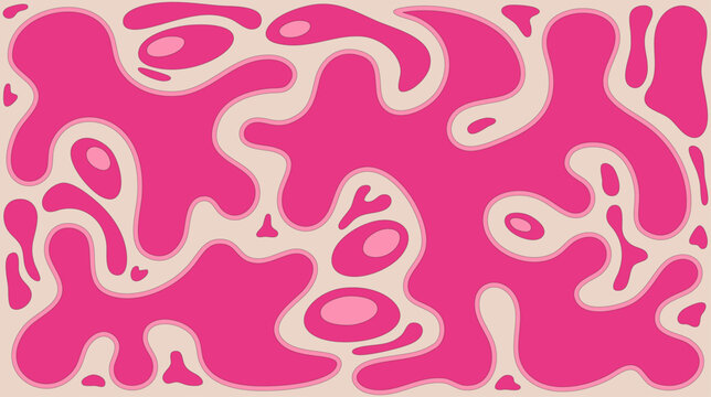 Abstract pattern featuring flowing, organic shapes in shades of pink and beige