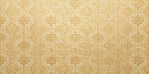 Seamless vintage floral damask pattern on old textured paper background in retro antique style © Razu Ahmed Emran 2