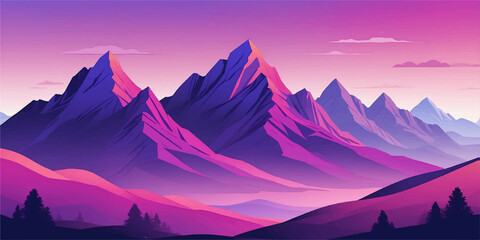 A breathtaking mountain landscape panorama captures the golden glow of sunrise and sunset over snowy Alps peaks, where mist and clouds drift above a quiet forest valley and winter lake © Razu Ahmed Emran 2