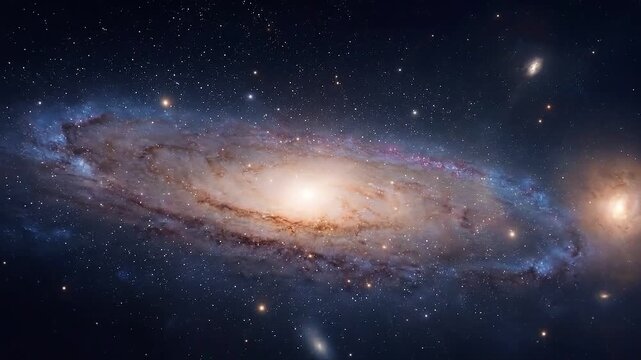 Stunning Andromeda Galaxy in Deep Space with Stars.
