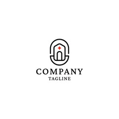 House minimalist logo design template