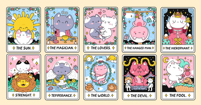 Cute Cat Tarot Cards Set