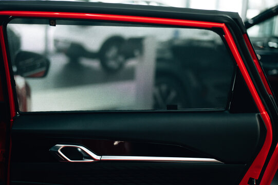 Curtain on the rear window of the car