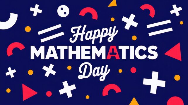 Celebrating mathematics day with various mathematical symbols