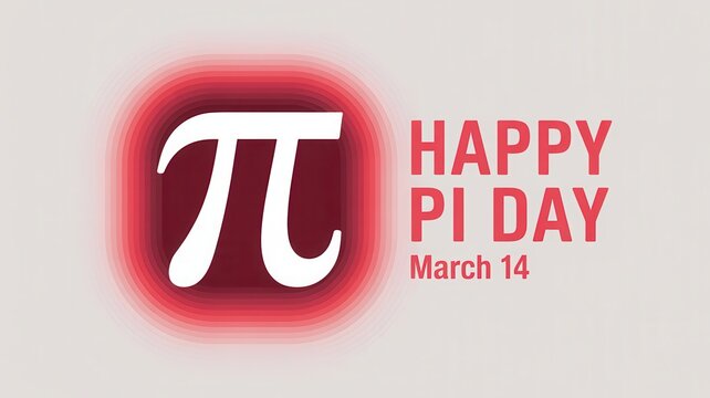 Happy pi day celebration with pi symbol