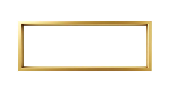 A simple rectangular frame with a thin golden outline and transparent background