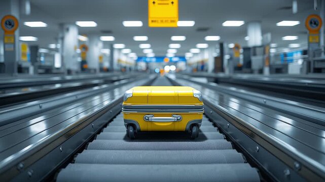 scene depicting airport luggage handling and traveler waiting moments
