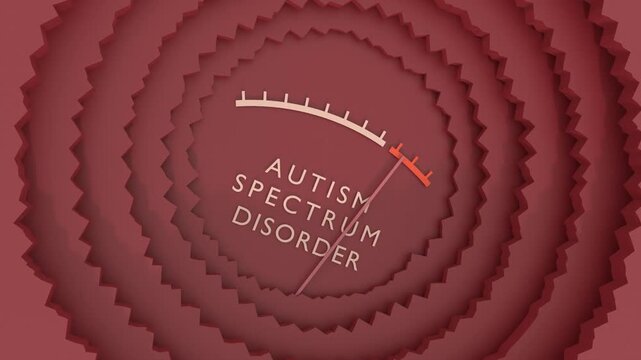 Autism spectrum disorder meter showing a very high level of disorder, overload of it. A developmental disability caused by differences in the brain. Behavior and communicational problems.