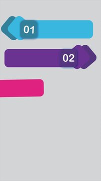 Vertical Infographic List Animation with 5 Steps or Options