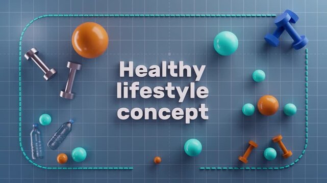 Healthy Lifestyle Concept Text Animation for Fitness Routine