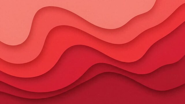 Abstract red color gradient background, smooth flowing transitions from deep crimson to soft scarlet, slow motion liquid-like movement, minimal vector illustration style, clean abstract painting look