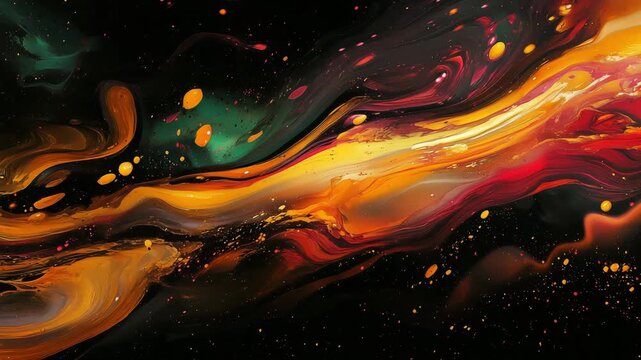 A group creates colorful abstract art on canvas using various paint techniques in a studio setting during the daytime