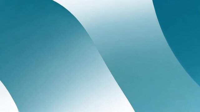 An endless loop abstract vector background video featuring smooth, flowing gradient shapes. Colors transition gradually from deep ocean teal into radiant pearl white light