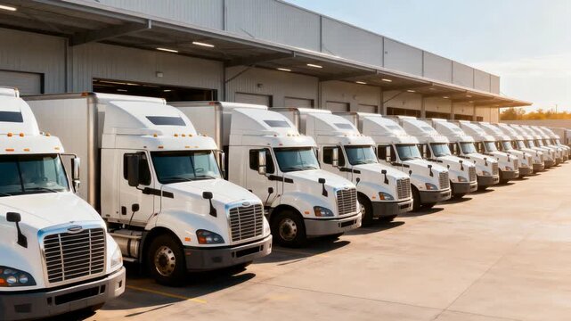 Parked Semitrailers At Distribution Center, Fleet Readiness Inspection
