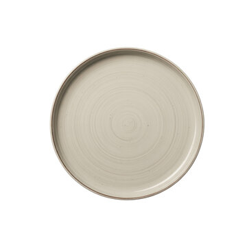 Ceramic plate with concentric circle pattern white isolated on a transparent background