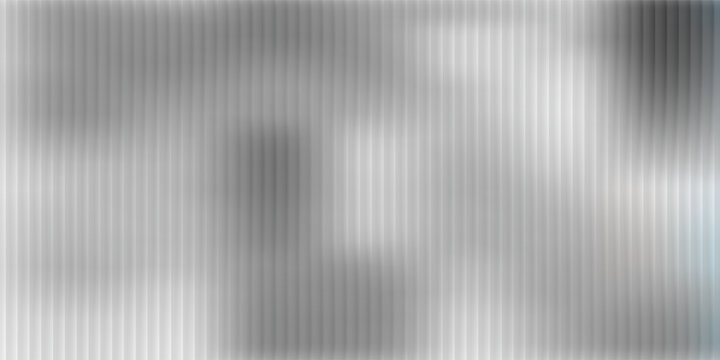 Ribbed metal glass with 3D texture effect and abstract fluted panel. Reeded polycarbonate with striped gradient and ripple blur. Silver acrylic tile with frozen light and vintage overlay.