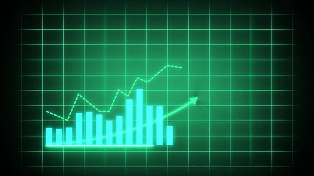 Economic growth 2002 timeline bar chart background animation. Corporate revenue increase graph with rising arrow 4K...