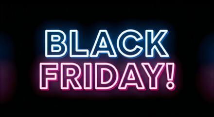 Obraz premium Black friday sale neon sign