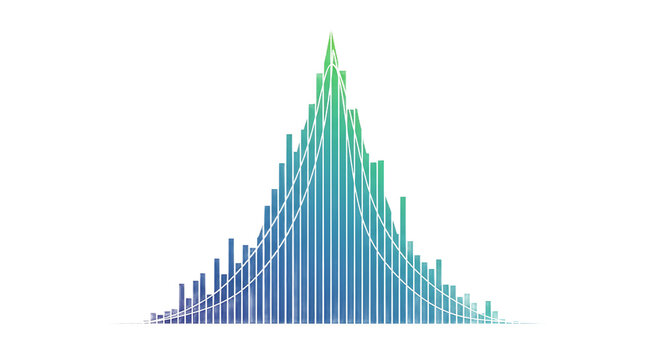 Abstract data visualization, colorful bar graph, digital information display, statistical analysis chart