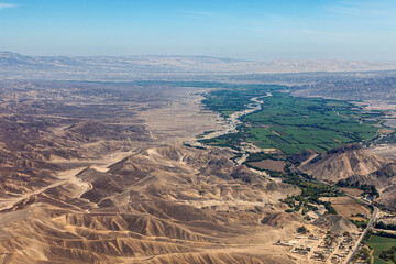 The desert landscape near Nasca in Peru