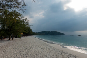 Koh Rong, Kampot,Cambodia, 16th January 2026 - A storm brewing near Kaoh Touch Beach on Koh Rong, and isalnd off the coast of Cambodia,  idyllic and peaceful.