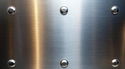 Abstract Brushed Metal Texture with Rivets and Industrial Background for Design Elements