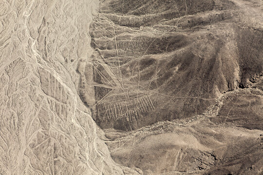 The desert landscape near Nasca in Peru