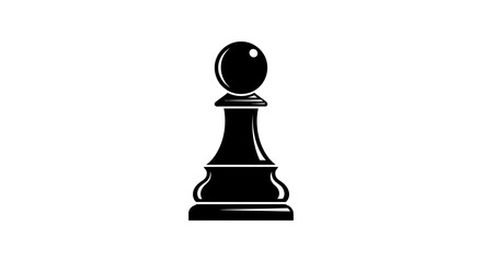 A stark black and white image depicts a single chess pawn isolated on a white background high quality © arfanah02