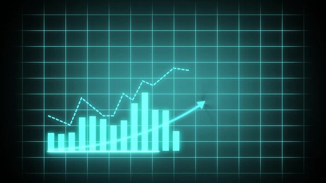 Futuristic market growth infographic with upward arrow. Sales growth analytics dashboard 2011 data visualization.