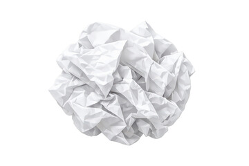 Obraz premium Crumpled white paper ball representing waste, mistakes, frustration, new ideas, or problem-solving with transparent background
