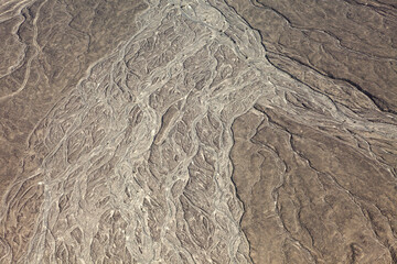 The desert landscape near Nasca in Peru