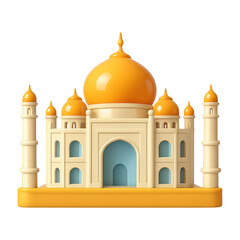 PNG Colorful 3D Taj Mahal illustration.