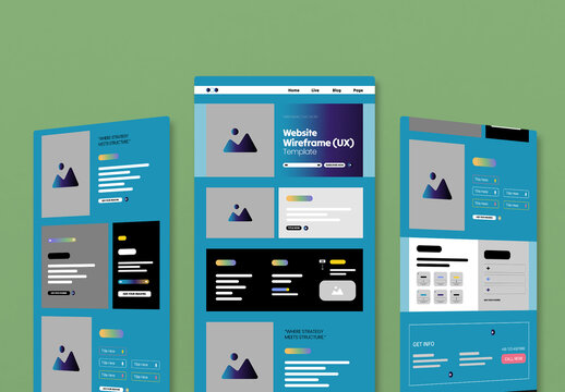 Modern UX Website Wireframe Design
