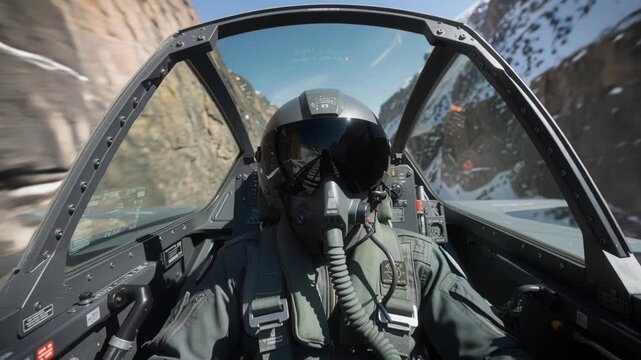 Experienced flyer skillfully travels through deep canyon swiftly
