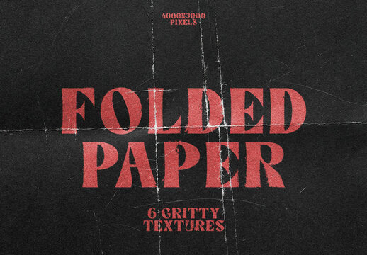 6 Distressed Creased Black Paper Texture Overlays