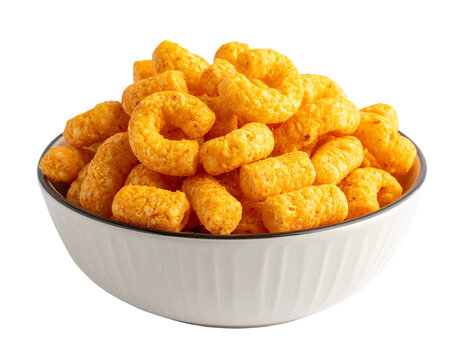 Bowl of crispy cheese snacks in shallow ceramic dish