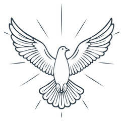 Obraz premium Vector Illustration of a Dove in Flight Symbolizing Peace
