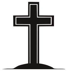 Silhouette of a Religious Cross, Symbol of Faith, Hope, and Christianity
