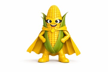 Corn superhero, agriculture, food and meal