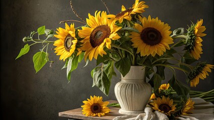 sunflowers in a vase