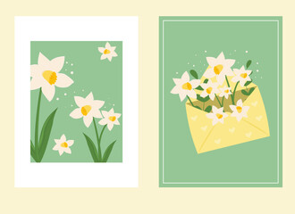 floral greeting card template set