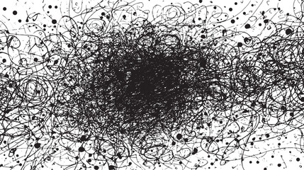 Abstract background full of chaotic scribbles and loops vector illustration.
