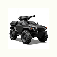 Fototapeta premium Army protected, armored off-road vehicle. Cartoone picture.