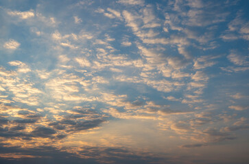 Beautiful clouds with blue sky background. Nature weather