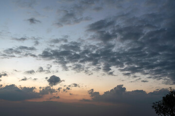 Beautiful clouds with blue sky background. Nature weather
