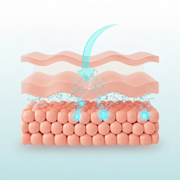 Cosmetic serum penetrating deep skin layers - Skincare technology and moisturizing concept