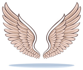 Obraz premium Majestic Angel Wings Open Gracefully Wings Illustration Vector Art Angelic Design for Symbolism and Creativity