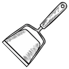 Hand Drawn Culinary Spatula Tool for Cooking and Kitchen Use